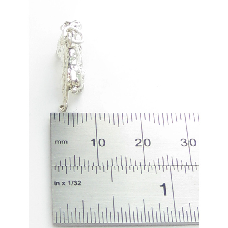 Saber Toothed Tiger Charm, Unique .925 Sterling Silver